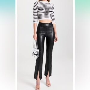 Commando Black Flare Women's leather pants